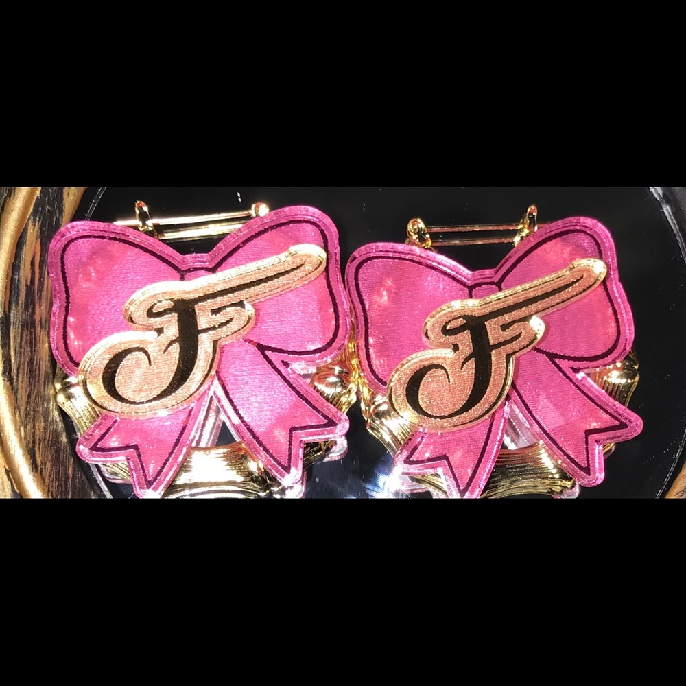 Chic Trendy Letter N and Bow Hoop Earrings